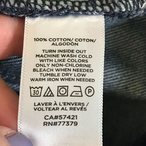 Ann Taylor Factory Jean Womens 12 Blue Wide Leg Crop Flat Front Pockets Cotton - Picture 6 of 10